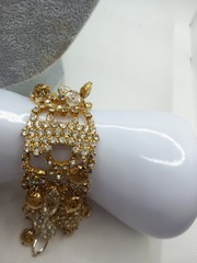 VINTAGE JULIANA? GOLD TONE WATERFALL NECKLACE BRACELET DEMI PARURE