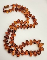 Vintage Baltic Amber Nugget Necklace Hand Knotted 24″ UV