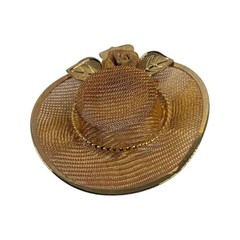Vintage Gold Tone Sun Hat Brooch 2.5″ Pin