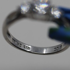Triple Gemstone Ring Sterling Silver