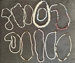 Vintage Y2K 70s 80s 90s Puka Shell Heishi Necklace Lot 12 Surfer Hawaiian