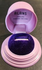 Vintage Rare Art Deco Noveau Transitional Lilac Purple Celluloid Ring Box
