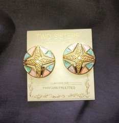 Vintage Lot NOS Pierced and Clip On Earrings, Set of 3 Pair Two Sisters Medici