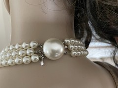 VTG Tammey Jewels Graduated Acrylic Faux Pearl 3strand Necklace Pearlescent NWOT