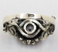 Vintage Elegant RING Silver 925 with Chic Bright Stone -size: 9.5US (19mm) | #2