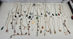 Vintage Handmade Stone Jewelry Lot. Many Necklaces and Bracelets.