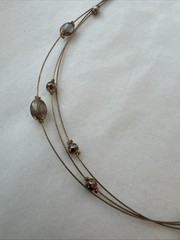 Statement Matte Gold 1990s 2000s y2k Round gold Amulet wire choker VTG Necklace