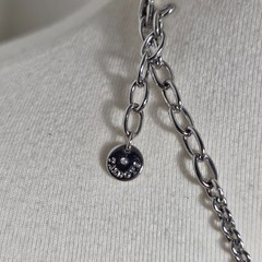 Talbots Two-Tone Links Necklace Gold & Silver Interlocking Circles