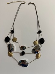 Mixed Metal Vintage Costume Necklace Lot Grunge Goth Retro Chain Spheres Pendant