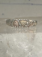 Black Hills Gold ring slender leaves wedding band size 5 sterling silver women