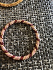 Lot 9 Pc Gold Tone Metal & Mauve Pink Burgundy Bangle Cuff Bracelet Jewelry G5