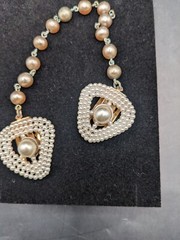 Vintage Double Heart Fur Clip With Faux Pearls