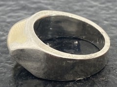 Sterling and 14KT WG Ladies Dome Ring Sz~6 8.6 Grams