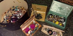 Vintage Mixed Signed Costume Jewelry Hat Box & Travel Cases Included 🔥BSK