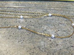 Vintage Necklace Lot Of 4 Chains Gold Tone 17” 18” 23” 23″,Gold/Pearl