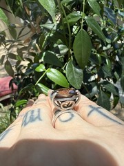 7 Carat Smoky Topaz Ring 800 Silver Vintage Size 6.75 High Profile Estate Piece