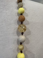 Vintage 1970s Orange Brown Yellow Beaded Long Necklace