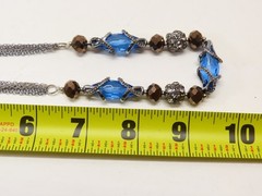 Vintage Signed Vera Wang Necklace Beaded Crystal Glass D5377