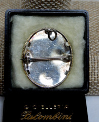 VTG Vatican Hand Painted Bird Sterling Silver 800 Pin/Pendant Signed 1″ 90’s