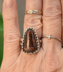 Vintage Men’s Sterling Mexican Fire Agate Ring sz 11.25