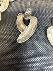 VTG Set Necklace/ earrings 1980s neck flush Large chain metal silver Tone