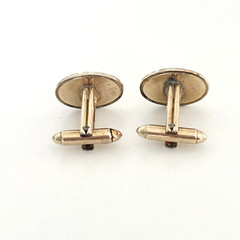 Vintage Hadley USA 12K Yellow Gold Filled Oval Bullet Back Cufflinks