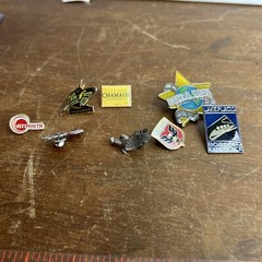 Lot of 8 Vintage Pins Political Sports Eagle Universal And Others