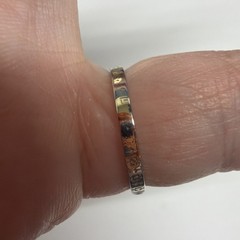 18k Antique 2mm Diamond Band Size 6