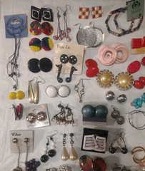 Vintage To Modern 120 Pairs Of Earrings Clip On Post Hangers Various Colors Size