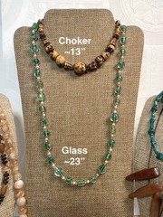 Vintage Necklace Choker Lot Art Glass Wood Milky Lucite Boho Chic More Lot of 6