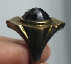 Vintage K AMATO NH 925 Smoky Quartz Ring 8