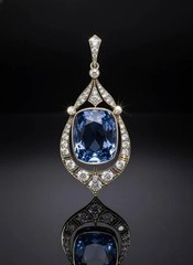 12.7Ct Art Deco Style Lab Created Diamond Rare Ceylon 14K White Gold FN Pendant