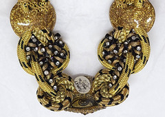 1995 ALEX & LEE © LOVE & PEACE cubic zirconia garnet 16″ Choker Necklace