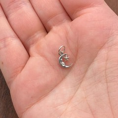 Vintage Sunwest 925 Sterling Silver Moon & Star Celestial Tiny Pendant Charm