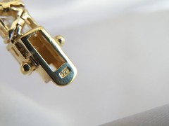 Vintage Sterling Silver 925 Gold Over Trillion Cut CZ Tennis Bracelet 7″