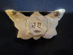 Sterling Art Nouveau Style Butterfly Fairy Angel Brooch-42 ounces Signed J.B.