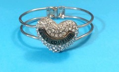 Vintage Juicy Couture Hinged Bangle Bracelet Puffy Heart
