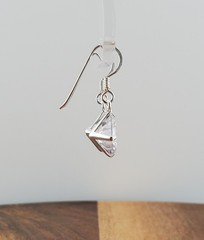 VTG 925 Lead Crystal 1in Drop Earrings Sterling Silver 2gtw Brilliant Faceted
