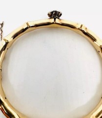 Victorian 15ct 15k Gold Rose Cut Diamond Bangle Bracelet 19.34g Antique Jewelry