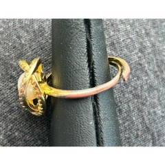 18K Gold Plated CZ Faux Pearl Minimalist Dainty Ring Adjustable Stackable
