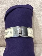 Juicy Couture Cuff Bracelet Hinged Enamel Metal Puff Heart Closure Vintage