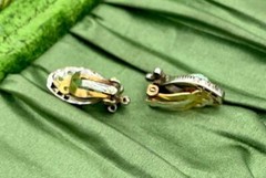 Art Deco Opal Rose Cut Diamond Earrings 14 Karat Gold Antique