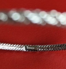 Vintage TRIFARI Silver Tone Braided Twist Thin Bangle Bracelet