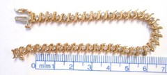 Vintage 41 Diamond Set, 10K Yellow Gold Tennis Line 5mm Wide Bracelet 6.25″