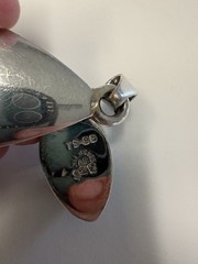 Sterling Silver and Turquoise Stamped Vintage Pendant 925 Mexico Vintage Taxco