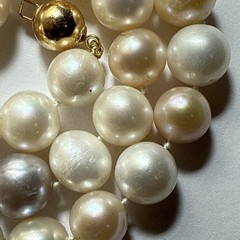 Choker Cultured Pearl 14k 9mm Ball Clasp 10mm Big Multicolor Pearls 16.5” Unused