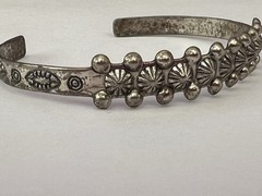 Vintage Nickel Silver – NAVAJO Signed SANFORD Stamped Cuff Adjustable Bracelet