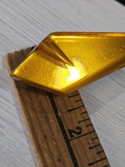 Vintage Amber Lucite Acrylic Geometric Statement Brooch Pin Art Deco Style 4″
