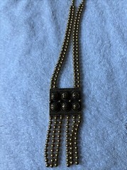 Vintage Edlee Brand Gold Tone Necklace. Statement Piece 18″ Long With Pendant.