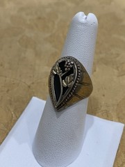 CAROLYN POLLACK STERLING SILVER AND BLACK ONYX GRAPE LEAVES RING SIZE 7